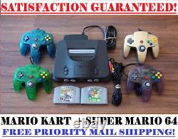 Excellent N64 Nintendo 64 Console + Controller(s) + Super Mario And Mario Kart