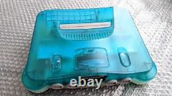 NINTENDO64 Console Bundle Clear Blue Excellent+Mario Kart 64+Super Mario 64