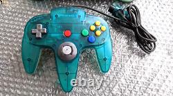 NINTENDO64 Console Bundle Clear Blue Excellent+Mario Kart 64+Super Mario 64