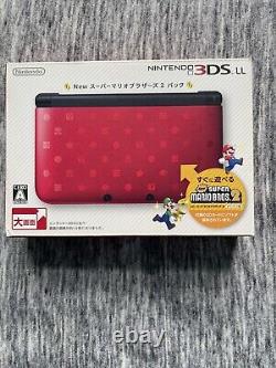Nintendo 3DS XL LL Super Mario Bros 2 Red Console Charger Box Japan. USA Seller