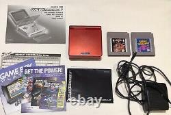 Nintendo Game Boy Advance SP Blue & Red Mario Kart, Super Mario 3 Mario World 2