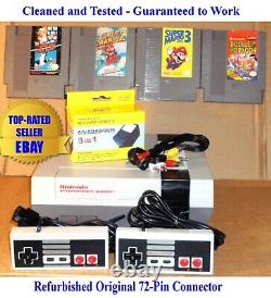 Nintendo NES Console Bundle + Super Mario Bros 1 2 3 & Double Dragon -Guaranteed