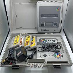 Nintendo Super Famicom Console With & Accesories & Carry Case & Mario 4 Games JP