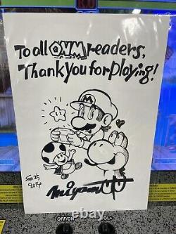Nintendo Super Mario Character Sketch Shigeru Miyamoto Facsimile Autograph Sig