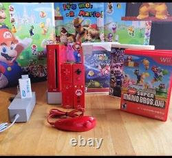 Nintendo Wii Red Anniversary SE New Super Mario Galaxy Smash Bros Melee Bundle