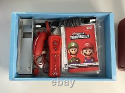 Nintendo Wii Super Mario Bros 25th Anniversary Red Console w Box Both Games