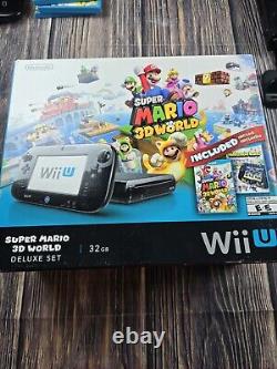 Nintendo Wii U 32 GB Super Mario 3D World Deluxe Set Black Tested READ