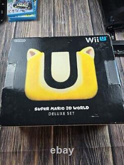 Nintendo Wii U 32 GB Super Mario 3D World Deluxe Set Black Tested READ