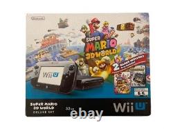 Nintendo Wii U Super Mario 3D World deluxe set 32GB With 2 Games Installed -CIB