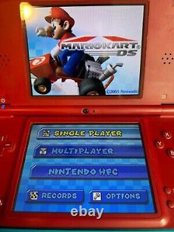 RED Super Mario Bros. 25th Anniversary DSi XL+Power Plug, Mario Kart Case & Game