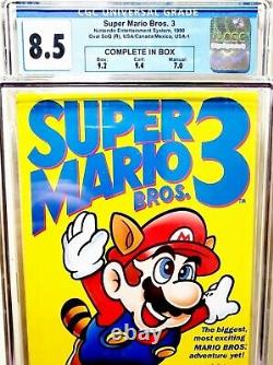 SUPER MARIO BROS 3 CGC 8.5 Nintendo SNES Complete In Box WATA 9.2 BOX & 9.4 RARE
