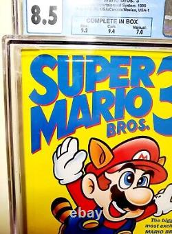 SUPER MARIO BROS 3 CGC 8.5 Nintendo SNES Complete In Box WATA 9.2 BOX & 9.4 RARE