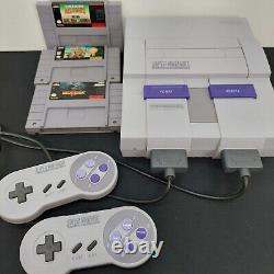 Super Nintendo Console SNES with3 Games Super Mario All-Stars, Mortal Combat, Kart