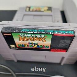 Super Nintendo Console SNES with3 Games Super Mario All-Stars, Mortal Combat, Kart