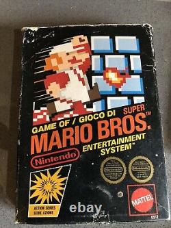 Vintage Nintendo NES Mario Bros Game 1987 Complete Mattel 5 Screw Super Mario